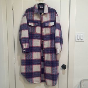 Buddy Love Rocky Boysenberry Shacket In Blue/Pink, Size Medium